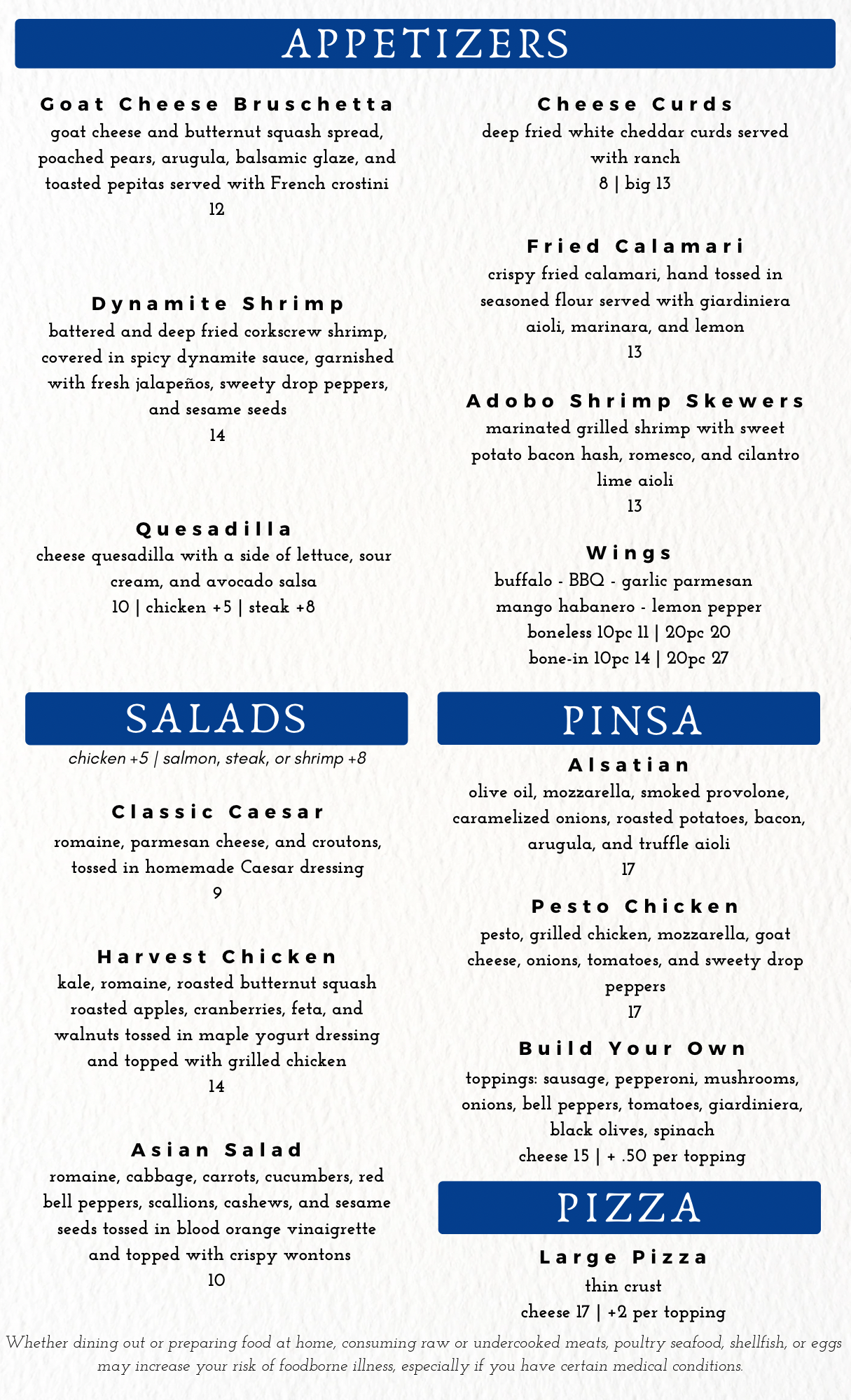 Dining Menu Meadowbrook Country Club